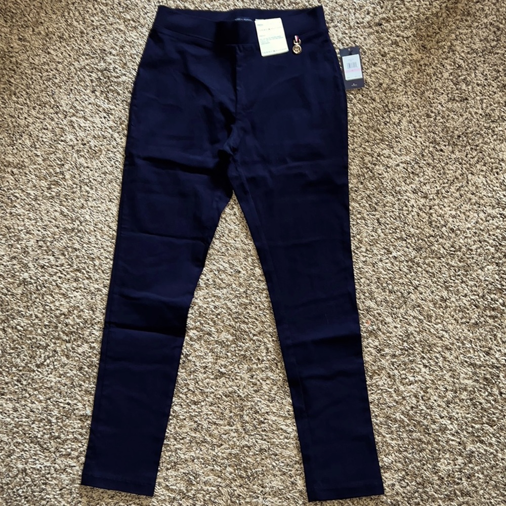 Tommy Hilfiger size 6 dark blue stretch ankle length pants